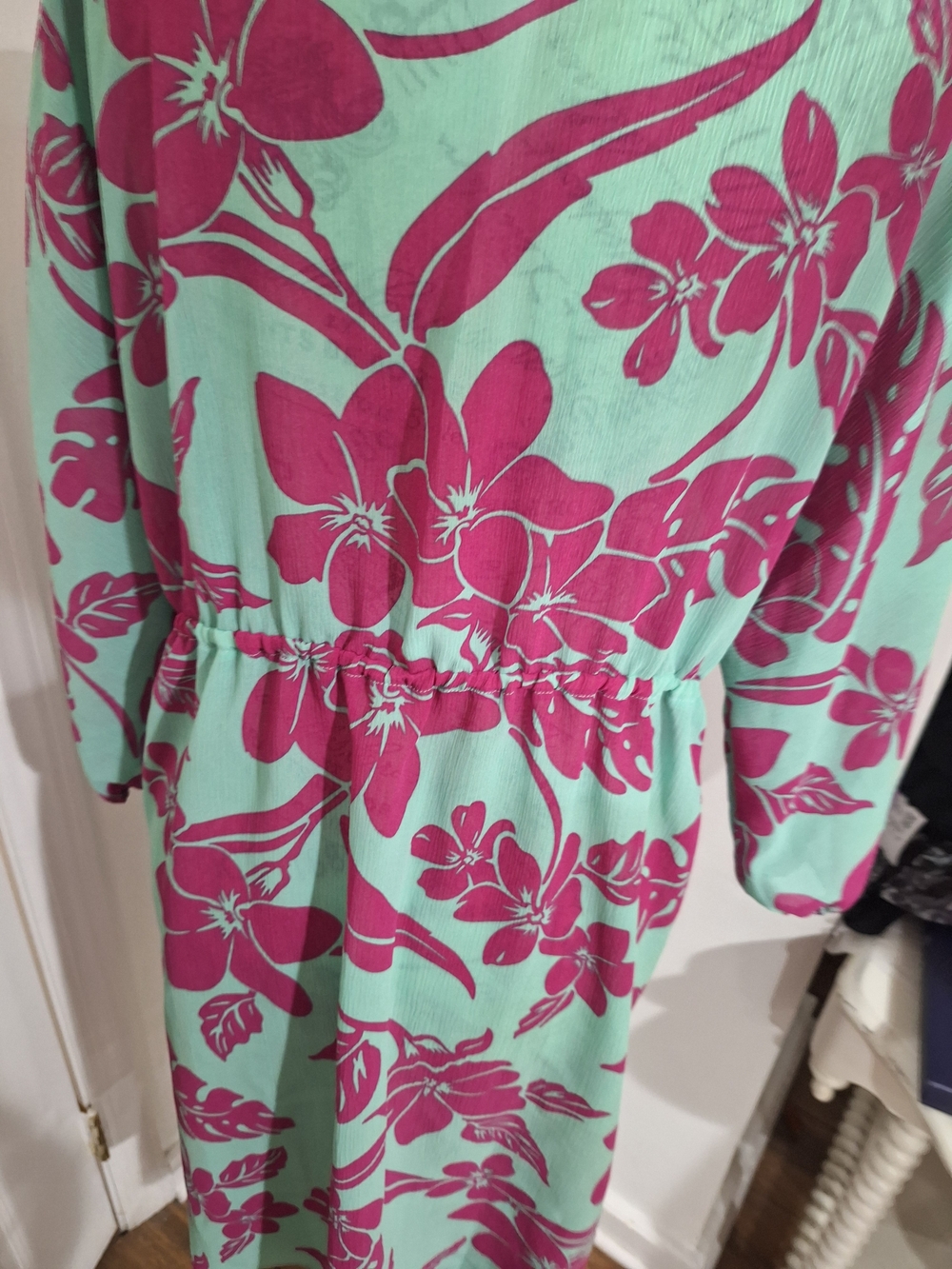 Tommy Bahama Teal and Magenta Floral Swim Coverup - Picture 3 of 6